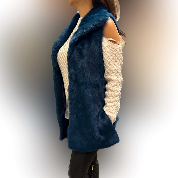 Real rabbit fur long vest - Picture 5 of 6